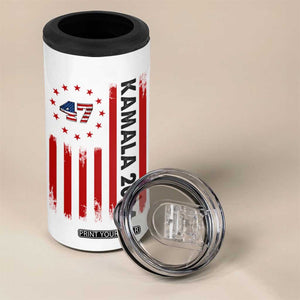 Kamala 2024 4 in 1 Can Cooler Tumbler 47th President USA America 2024 Election Flag TB10 Print Your Wear