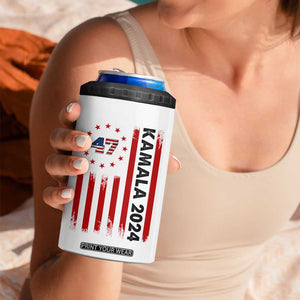 Kamala 2024 4 in 1 Can Cooler Tumbler 47th President USA America 2024 Election Flag TB10 Print Your Wear