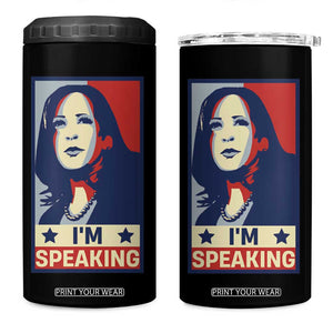 Kamala Madam President 4 in 1 Can Cooler Tumbler I'm Speaking Nasty Quote Biden 2020 TB10 One Size: 16 oz Black Print Your Wear