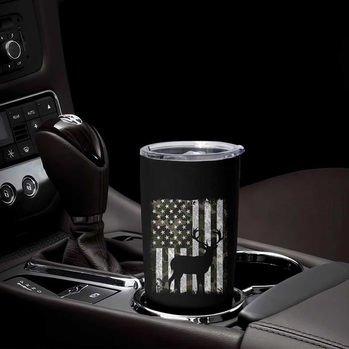 Deer American Flag Tumbler Cup Whitetail Elk Buck Camo Hunting Hunter Dad TB10 Print Your Wear