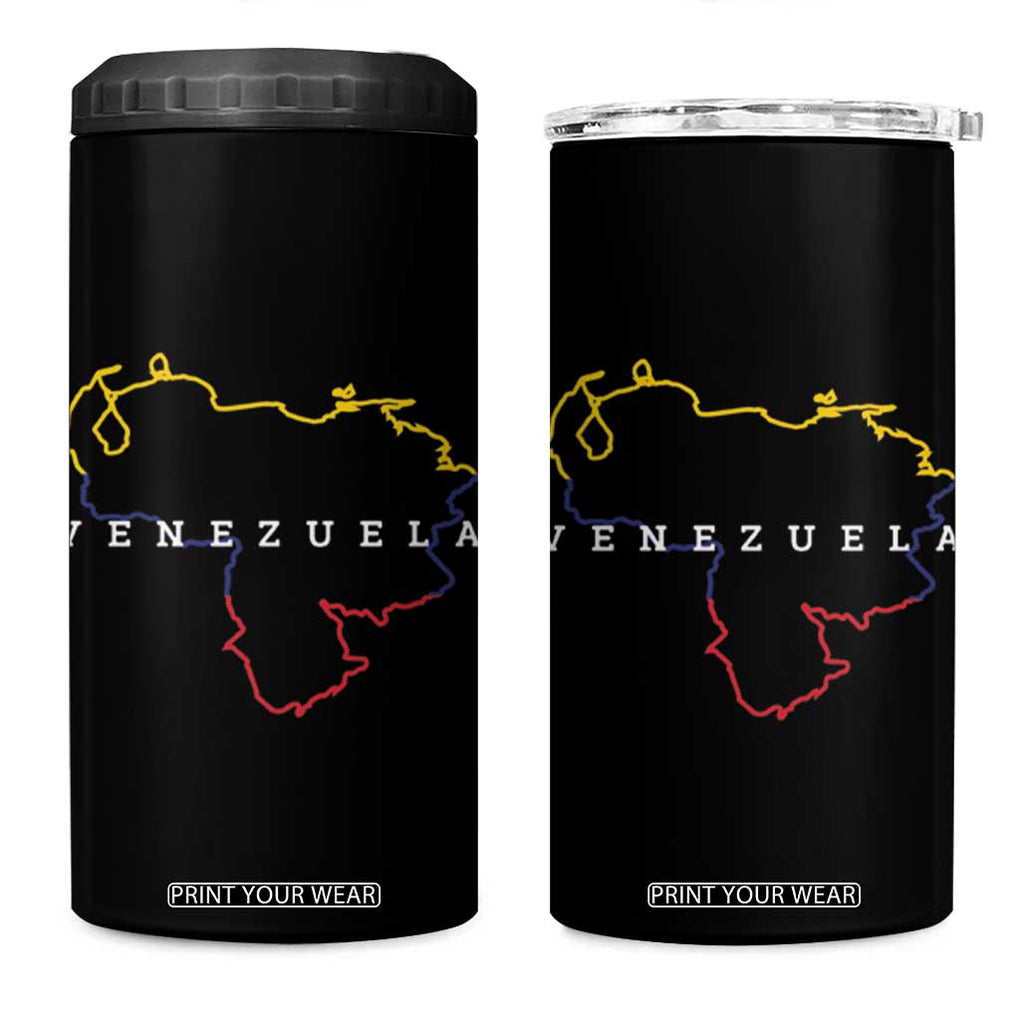 Venezuela 4 in 1 Can Cooler Tumbler Mapa De Venezuela Flag Minimalist Venezolanos Venezuelan Travel Mug TB10 One Size: 16 oz Black Print Your Wear