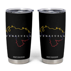 Venezuela Tumbler Cup Mapa De Venezuela Flag Minimalist Venezolanos Venezuelan Travel Mug TB10 Black Print Your Wear