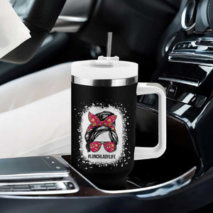 Lunch Lady Life Tumbler With Handle Messy Hair Woman TB10 Print Your Wear