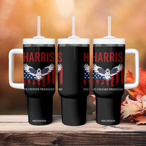 Harris 2024 Election Tumbler With Handle We Choose Freedom Madam President US Flag Eagle TB10 Print Your Wear