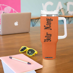 Personalized Halloween Pumpkin Face Tumbler With Handle Custom Name Travel Coffee Cup Orange TB10 Print Your Wear