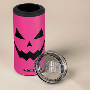 Personalized Halloween Pumpkin Face 4 in 1 Can Cooler Tumbler Custom Name Travel Coffee Cup Pink TB10 Print Your Wear