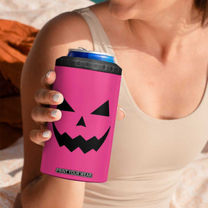 Personalized Halloween Pumpkin Face 4 in 1 Can Cooler Tumbler Custom Name Travel Coffee Cup Pink TB10 Print Your Wear