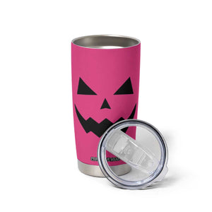 Personalized Halloween Pumpkin Face Tumbler Cup Custom Name Travel Coffee Cup Pink TB10 Print Your Wear