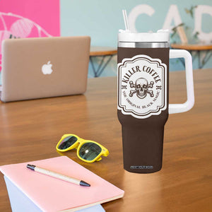 Skull Coffee Lovers Gift Tumbler With Handle Halloween Skeleton Killer TB10 Print Your Wear