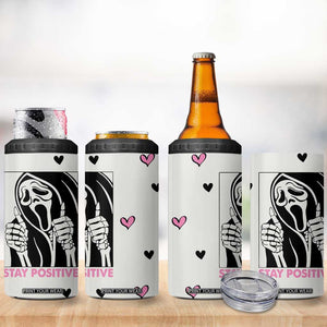 Funny Halloween Grim Reaper 4 in 1 Can Cooler Tumbler Stay Positive Inspirational Quotes TB10 Print Your Wear