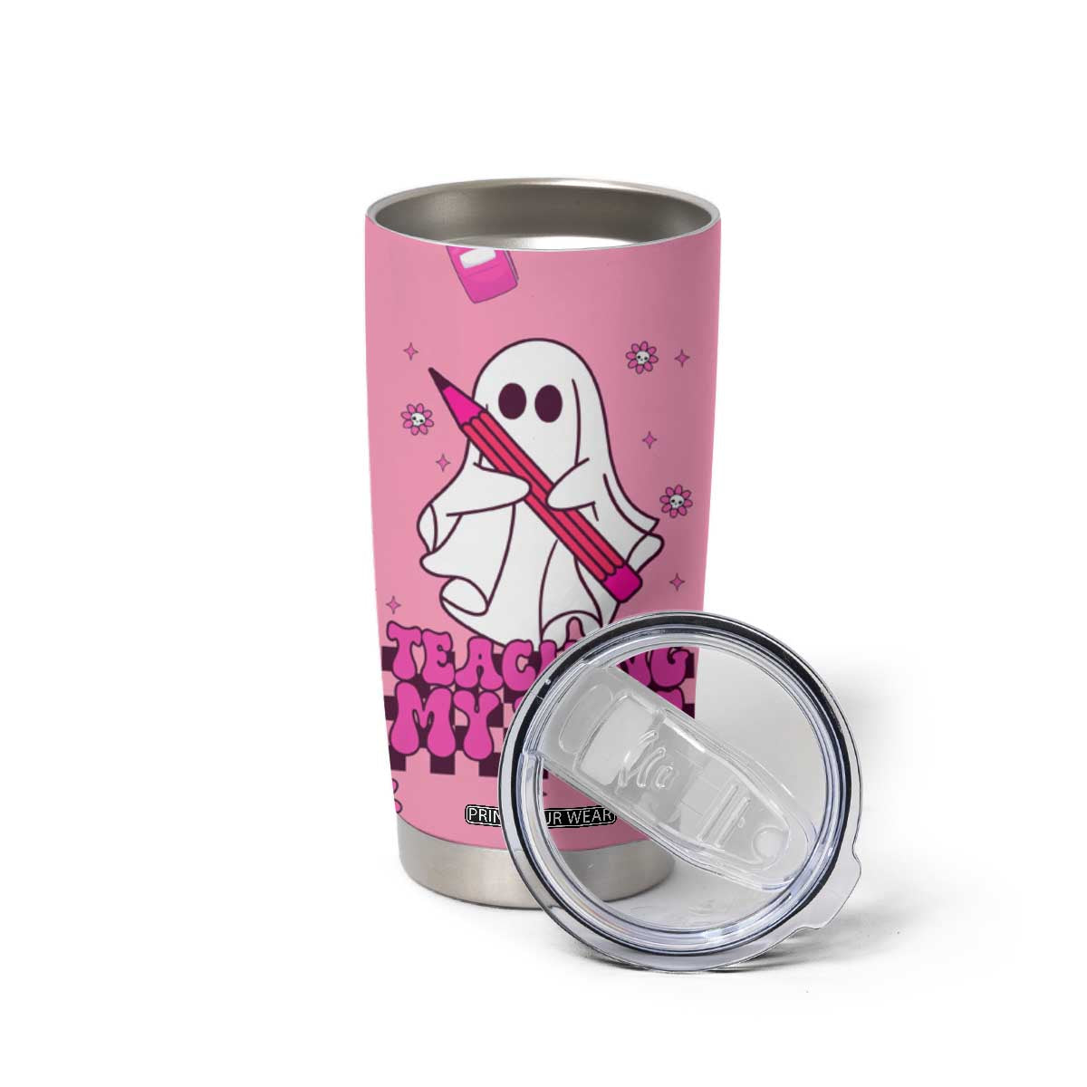 Personalized Halloween Teacher Gift Tumbler Cup Custom Name Funny Ghost Teaching My Boos TB10 Print Your Wear