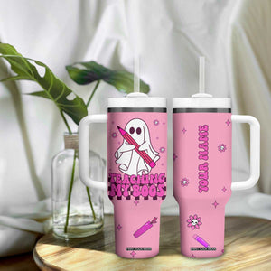 Personalized Halloween Teacher Gift Tumbler With Handle Custom Name Funny Ghost Teaching My Boos TB10 Print Your Wear