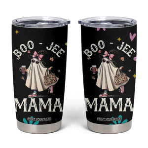 Boo Jee Ghost Tumbler Cup Spooky Season Mom Mama Halloween Gift TB10 Black Print Your Wear