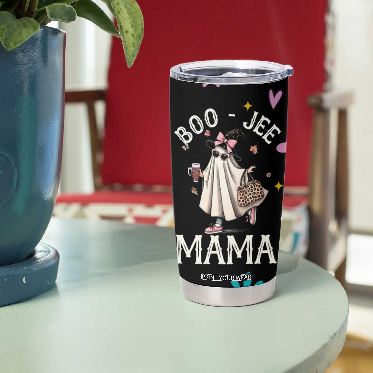 Boo Jee Ghost Tumbler Cup Spooky Season Mom Mama Halloween Gift TB10 Print Your Wear