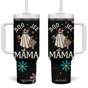 Boo Jee Ghost Tumbler With Handle Spooky Season Mom Mama Halloween Gift TB10 One Size: 40 oz Black Print Your Wear