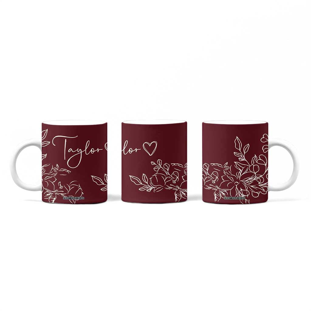 Personalized Wildflower Floral Coffee Mug Custom Name Mothers Day Gift From Daughter Son TB10 Print Your Wear
