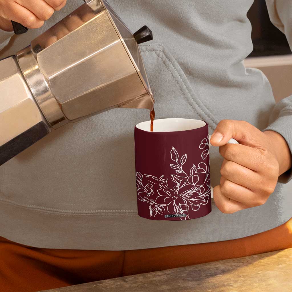 Personalized Wildflower Floral Coffee Mug Custom Name Mothers Day Gift From Daughter Son TB10 Print Your Wear