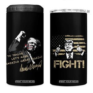 Personalized Trump 2024 4 in 1 Can Cooler Tumbler Custom Name Funny 45 47 President TB10 One Size: 16 oz Black Print Your Wear