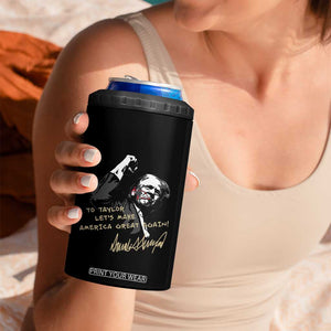 Personalized Trump 2024 4 in 1 Can Cooler Tumbler Custom Name Funny 45 47 President TB10 Print Your Wear