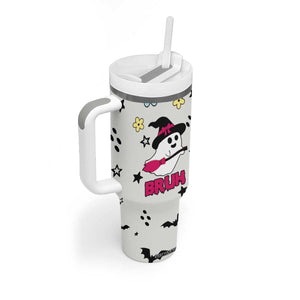 Little Ghost Ice Coffee Tumbler With Handle Halloween Boo Spooky Ghost Travel Cup TB10 Print Your Wear