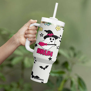 Little Ghost Ice Coffee Tumbler With Handle Halloween Boo Spooky Ghost Travel Cup TB10 Print Your Wear