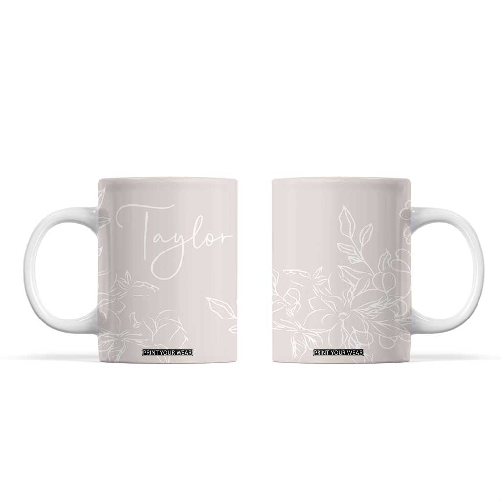Personalized Wildflower Floral Coffee Mug Custom Name Flower Mothers Day Gift From Daughter Son TB10 Light Pink Print Your Wear
