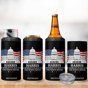 Kamala Harris 2024 A Woman's Place is in The White House 4 in 1 Can Cooler Tumbler President Feminist American Flag TB10 Print Your Wear