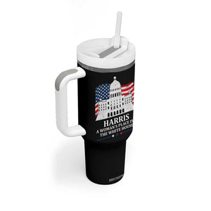 Kamala Harris 2024 A Woman's Place is in The White House Tumbler With Handle President Feminist American Flag TB10 Print Your Wear