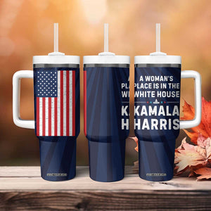 Kamala Harris 2024 Tumbler With Handle A Woman's Place is in The White House President Feminist American Flag TB10 Print Your Wear