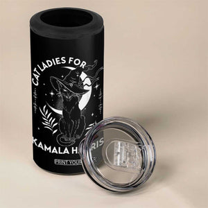 Cat Ladies for Kamala Harris 2024 4 in 1 Can Cooler Tumbler Halloween Witchy Vibes TB10 Print Your Wear