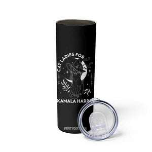 Cat Ladies for Kamala Harris 2024 Skinny Tumbler Halloween Witchy Vibes TB10 Print Your Wear