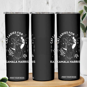 Cat Ladies for Kamala Harris 2024 Skinny Tumbler Halloween Witchy Vibes TB10 Print Your Wear