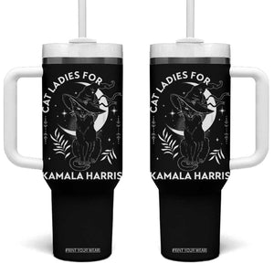 Cat Ladies for Kamala Harris 2024 Tumbler With Handle Halloween Witchy Vibes TB10 One Size: 40 oz Black Print Your Wear