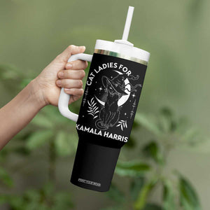 Cat Ladies for Kamala Harris 2024 Tumbler With Handle Halloween Witchy Vibes TB10 Print Your Wear