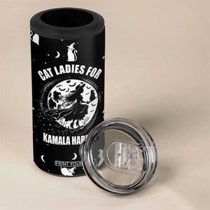 Halloween Harris 2024 Funny 4 in 1 Can Cooler Tumbler Cat Lady, Ladies for Kamala Madam President Witchy Vibes TB10 Print Your Wear