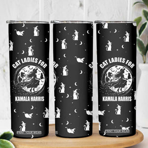 Halloween Harris 2024 Funny Skinny Tumbler Cat Lady, Ladies for Kamala Madam President Witchy Vibes TB10 Print Your Wear