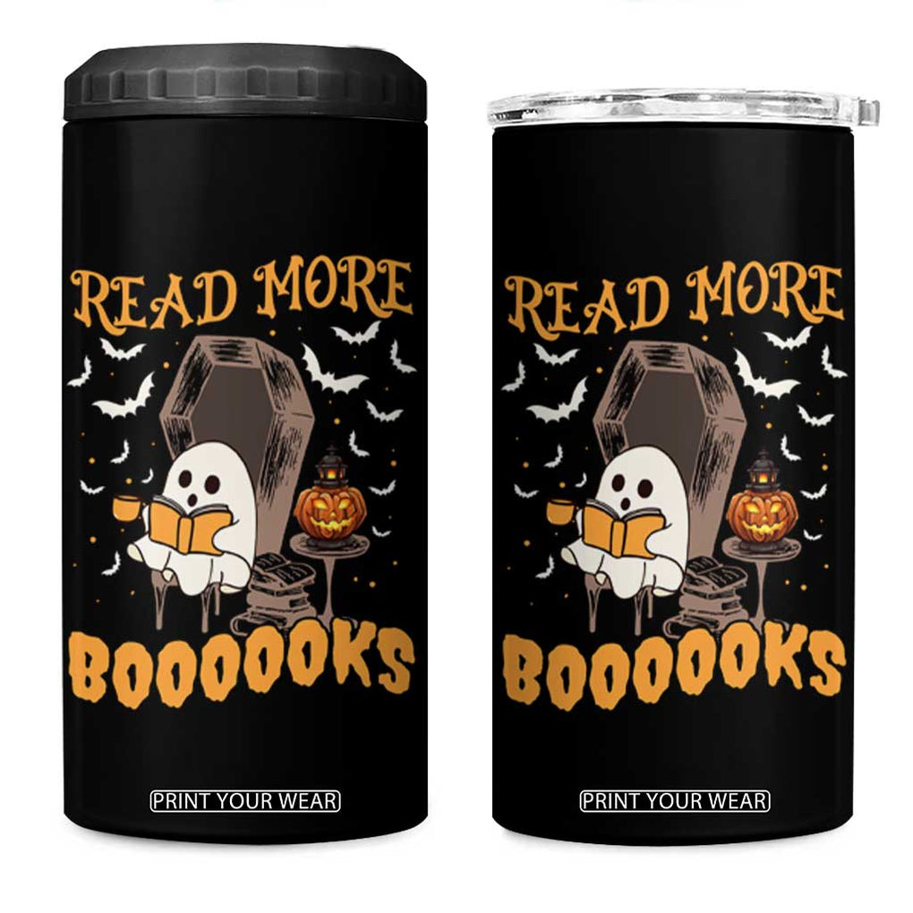 Halloween Book Lovers 4 in 1 Can Cooler Tumbler Groovy Read More Books Ghost Book Spooky Season Reading Gifts for Women, Readers, Bookworm TB10 One Size: 16 oz Black Print Your Wear