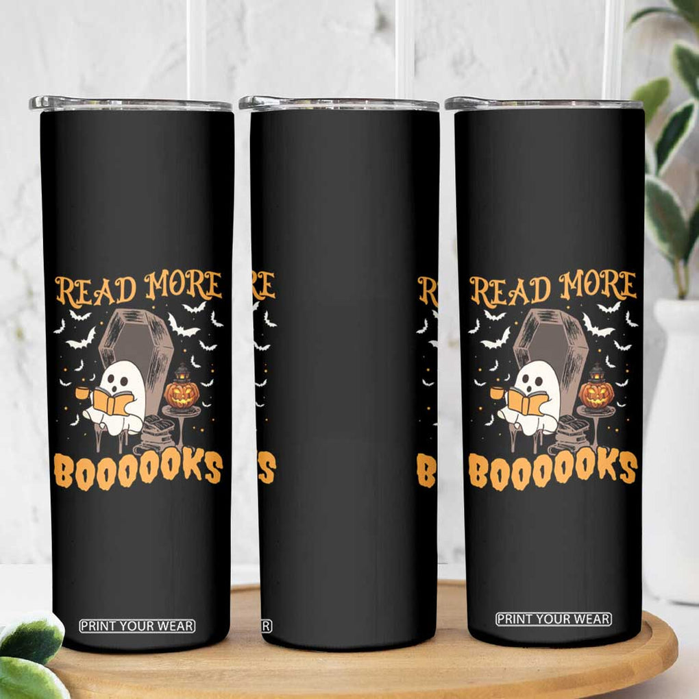 Halloween Book Lovers Skinny Tumbler Groovy Read More Books Ghost Book Spooky Season Reading Gifts for Women, Readers, Bookworm TB10 Print Your Wear