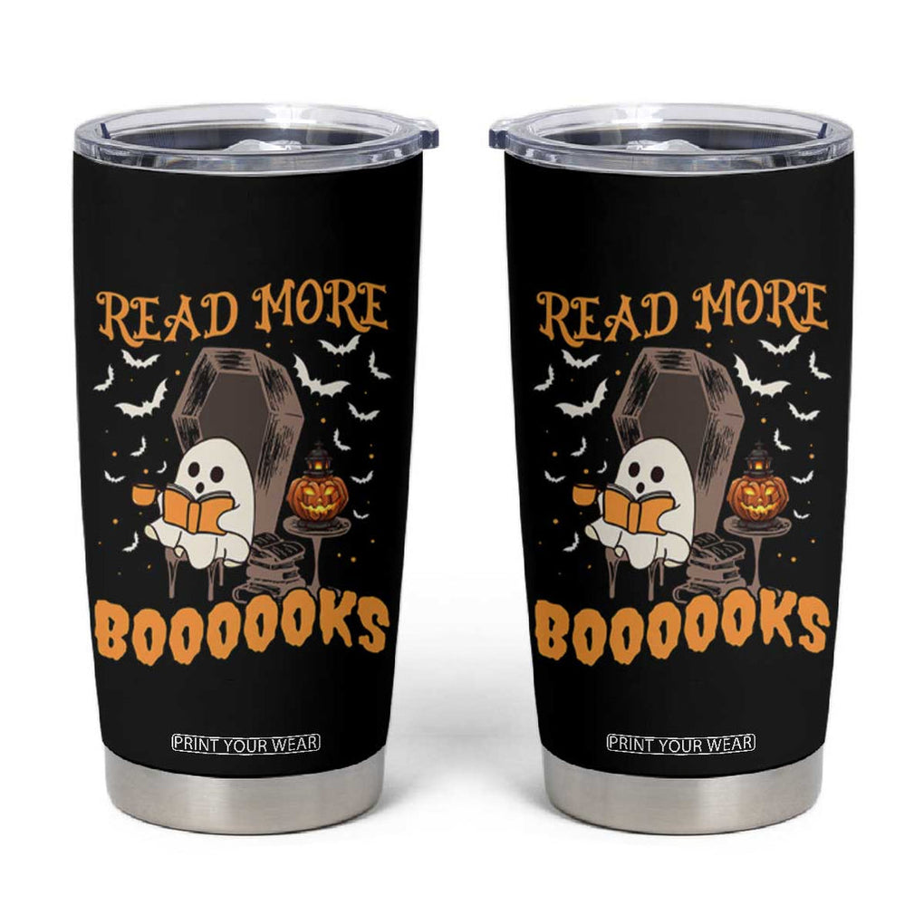 Halloween Book Lovers Tumbler Cup Groovy Read More Books Ghost Book Spooky Season Reading Gifts for Women, Readers, Bookworm TB10 Black Print Your Wear