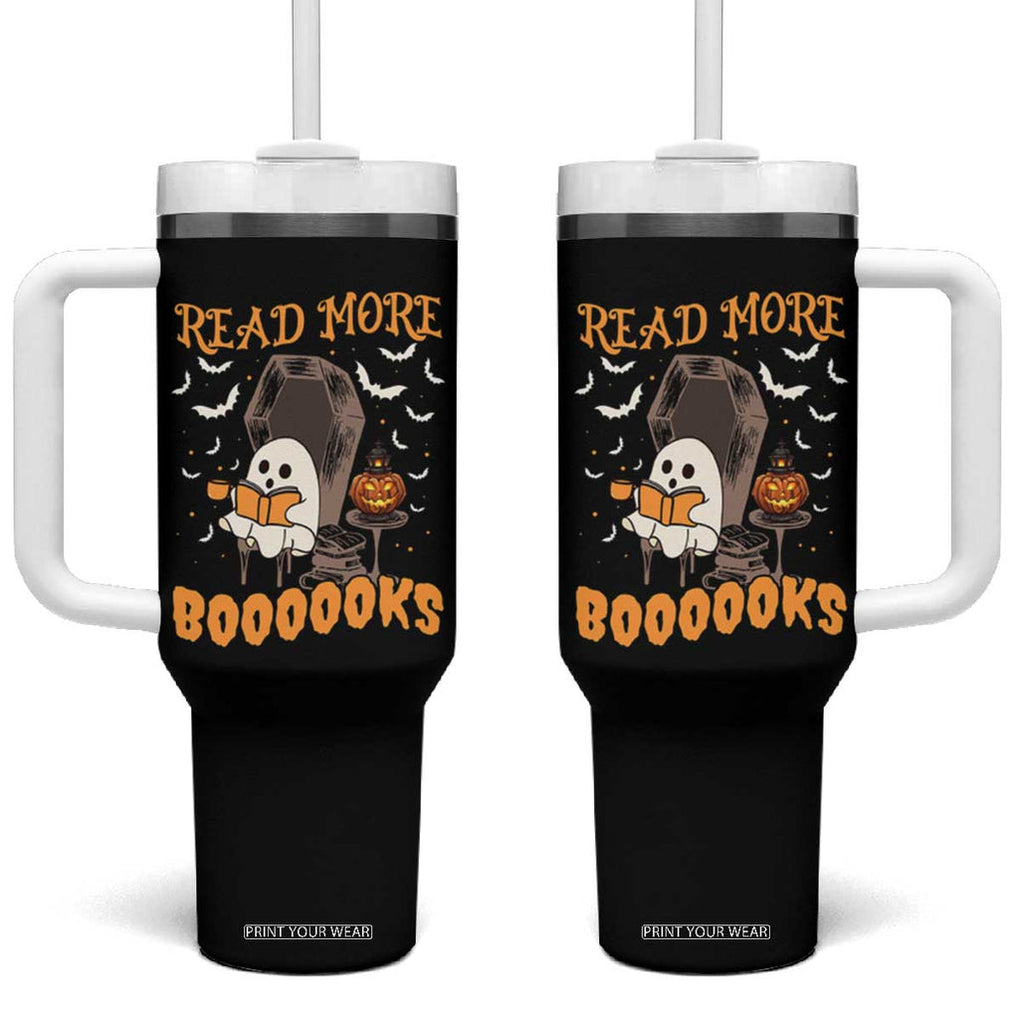 Halloween Book Lovers Tumbler With Handle Groovy Read More Books Ghost Book Spooky Season Reading Gifts for Women, Readers, Bookworm TB10 One Size: 40 oz Black Print Your Wear