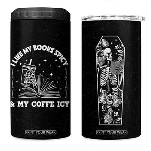 Book And Coffee Lovers 4 in 1 Can Cooler Tumbler Book Club Bookish Gifts for Reader Teacher Halloween Cup TB10 One Size: 16 oz Black Print Your Wear