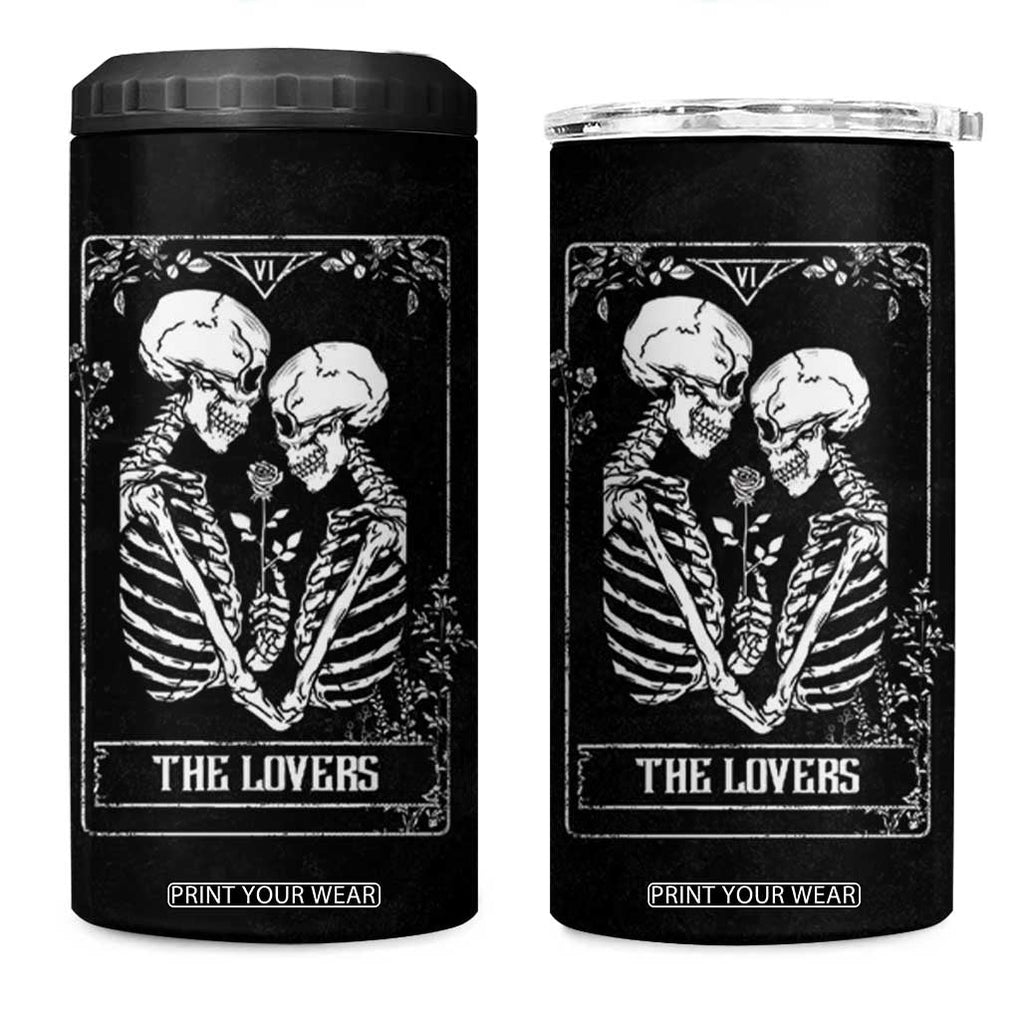 The Lovers Tarot Card 4 in 1 Can Cooler Tumbler Gothic, Dark, Romance, Skeletons Love Gifts for Women TB10 One Size: 16 oz Black Print Your Wear