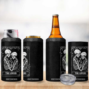 The Lovers Tarot Card 4 in 1 Can Cooler Tumbler Gothic, Dark, Romance, Skeletons Love Gifts for Women TB10 Print Your Wear