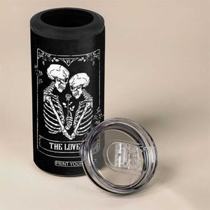 The Lovers Tarot Card 4 in 1 Can Cooler Tumbler Gothic, Dark, Romance, Skeletons Love Gifts for Women TB10 Print Your Wear