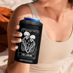 The Lovers Tarot Card 4 in 1 Can Cooler Tumbler Gothic, Dark, Romance, Skeletons Love Gifts for Women TB10 Print Your Wear