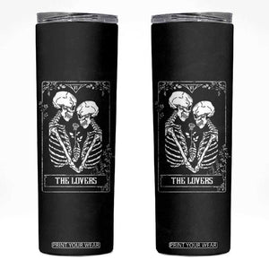 The Lovers Tarot Card Skinny Tumbler Gothic, Dark, Romance, Skeletons Love Gifts for Women TB10 Black Print Your Wear