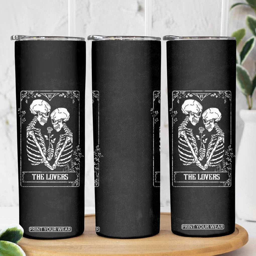 The Lovers Tarot Card Skinny Tumbler Gothic, Dark, Romance, Skeletons Love Gifts for Women TB10 Print Your Wear