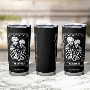 The Lovers Tarot Card Tumbler Cup Gothic, Dark, Romance, Skeletons Love Gifts for Women TB10 Print Your Wear