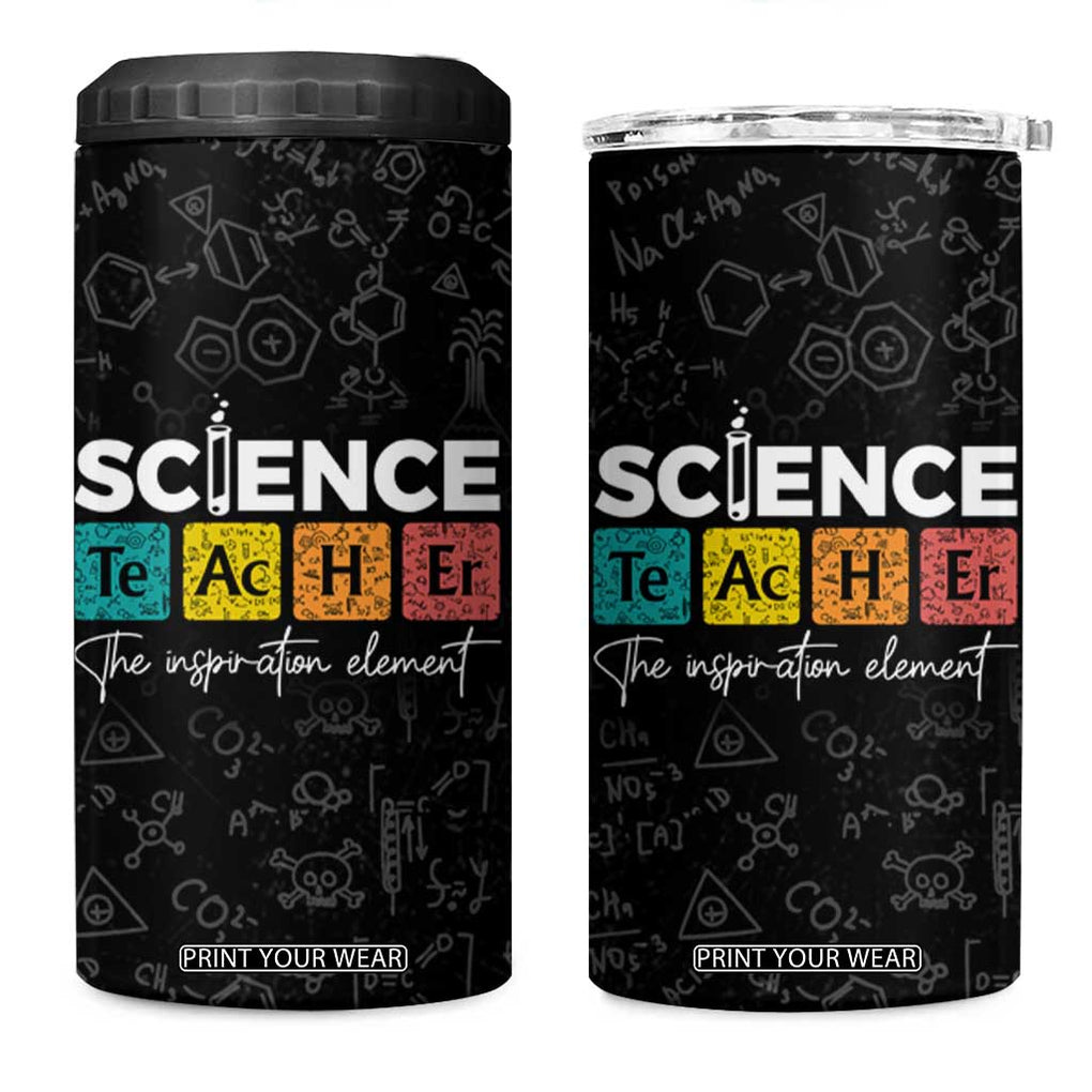 Science Teacher 4 in 1 Can Cooler Tumbler The Inspiration Element Periodic Table TB10 One Size: 16 oz Black Print Your Wear