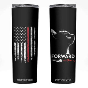 Kamala Harris Forward Skinny Tumbler Cats For Kamala First Female President American Flag 2024 Election TB10 Black Print Your Wear